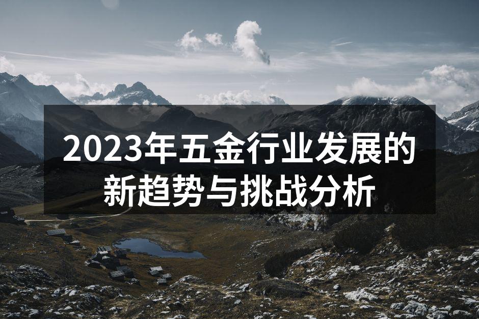 2023年五金行业发展的新趋势与挑战分析